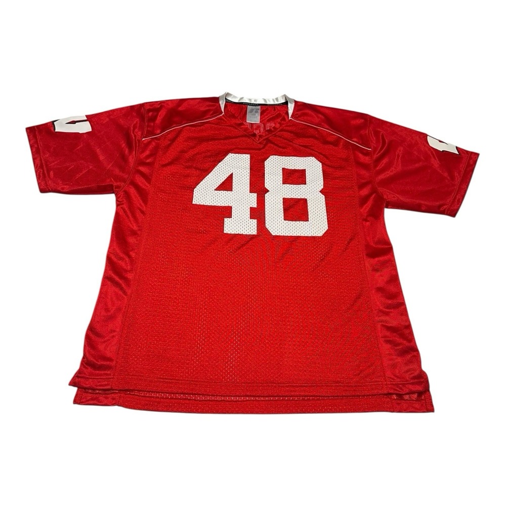 Russell Athletic Wisconsin Badgers Football Jersey‎ Men's Size L 42-44 Red NCAA